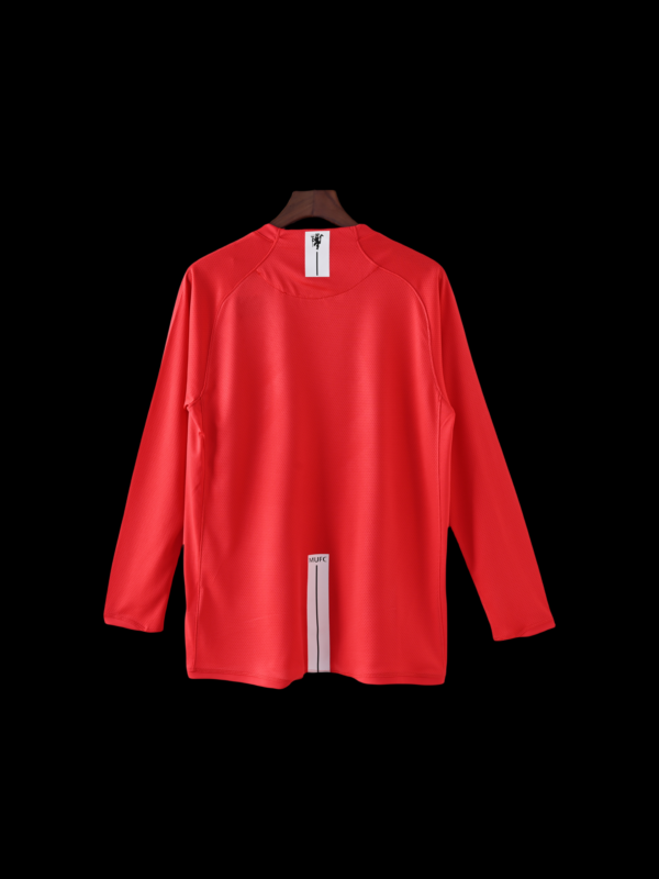 0708 Manchester United Vintage Long Sleeve Home Shirt - Image 2